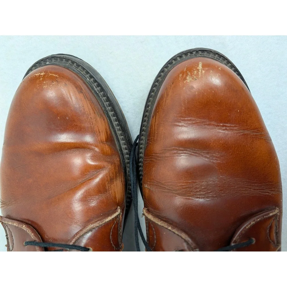 Unbranded Mens 9 EU 43 Cognac Leather Derby Shoes Vibram Soles